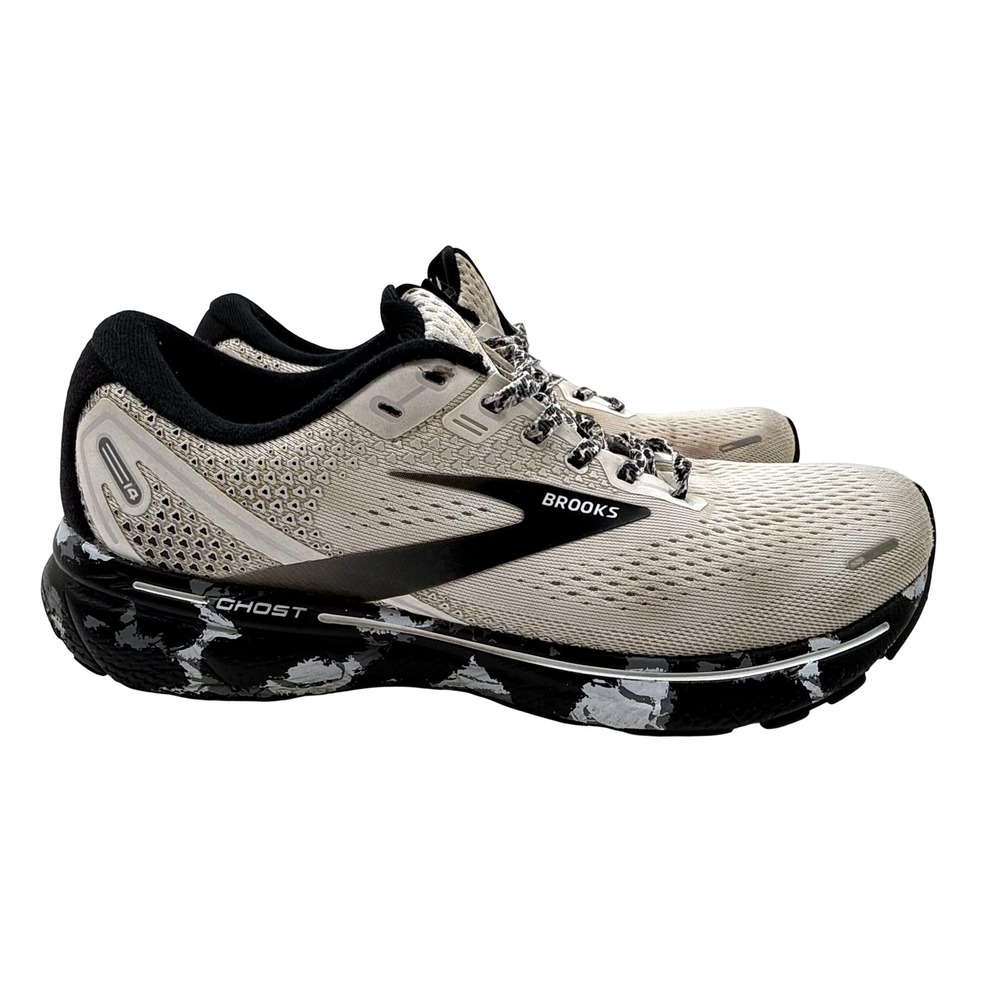 Brooks Ghost 14 Running Shoes Womens 10 Oyster Black Good‎ Marbled Midsole